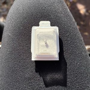 14k white gold diamond nose stud bone